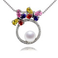 Colorful Zircon Fashionable Pure Natural Pearl Pendant